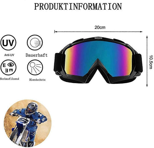 Motorcycle Goggles Ski Goggles UV Anti-fog Goggles with Double Foam Padding for Outdoor Activities Skiing V1263-JX-1842