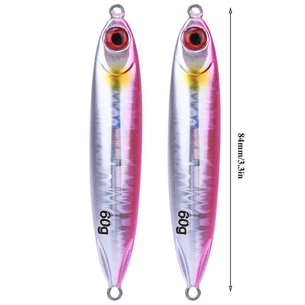 2Pcs Simulation Fish Shape Lure Bait Fishing Tackle Vivid Swimming Posturepink V1263-JX-1872