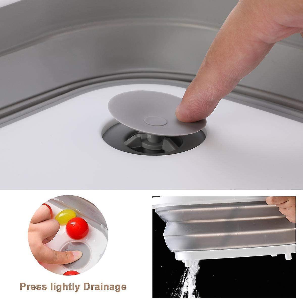 Camping Bowl 3-in-1 Portable Chopping Board Kitchen Board Drain Basket Foldable Bowl Washing Bowl V1263-JX-1877
