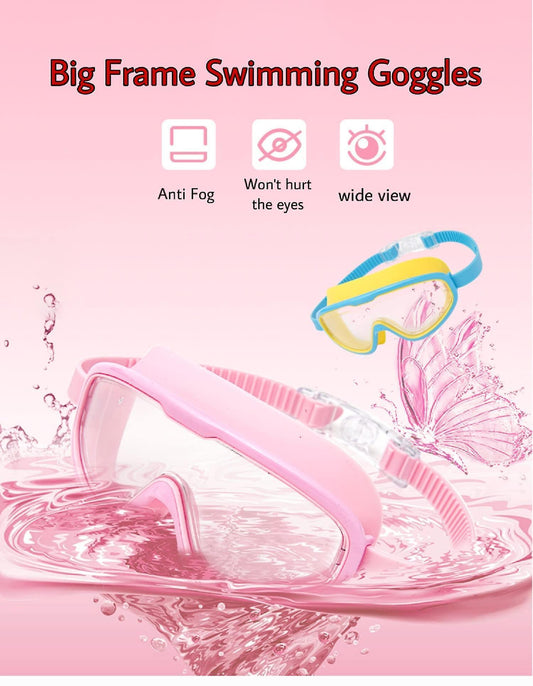 Swimming Goggles, Swimming Goggles Anti-Fog Anti-Leak UV Protection Large Swim Goggles V1263-JX-1907