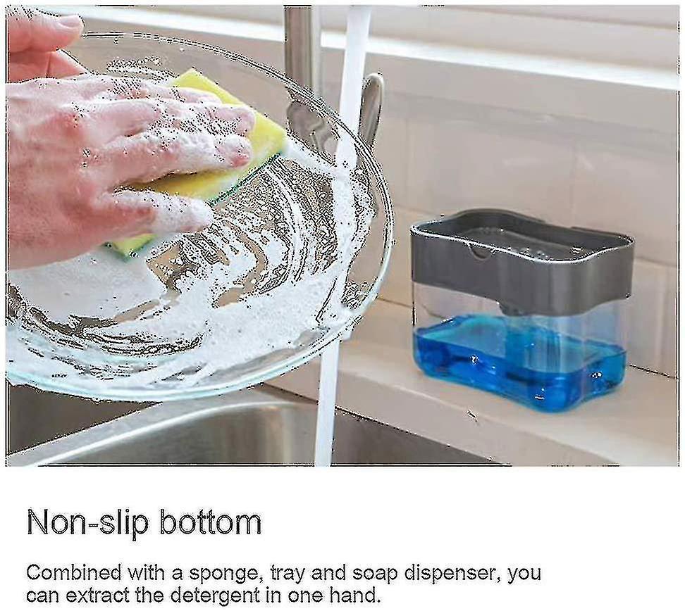 Soap Dispenser Set, Sink Organizer, Pump Soap Dispenser With Sponge Holder, Detergent Dispenser, Kitchen V1263-JX-1927
