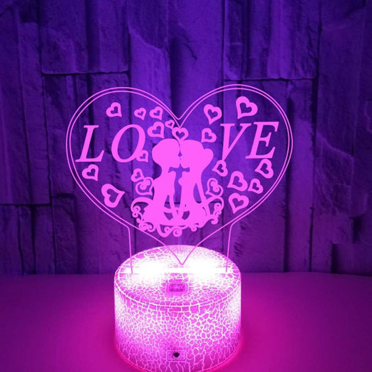Love 3D night light 3D Illusion Acrylic Lamp Visu V1263-JX-1988