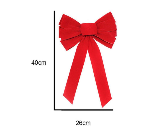 Christmas Decorations, Red Flannelette Christmas Bow V1263-JX-200