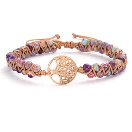 Healing Crystal Bracelets for Women Natural Gemstone Yoga Reiki Chakras Beads Anxiety Tree of Life Lucky V1263-JX-2035