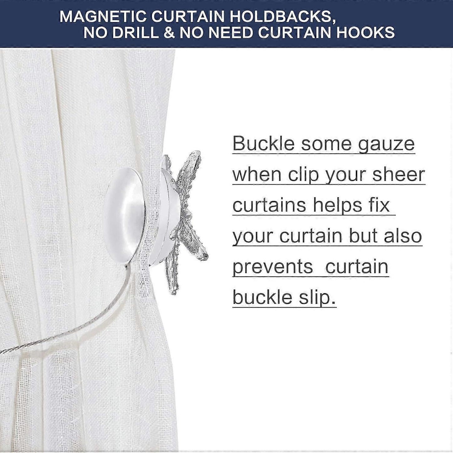 Set of 2 crystal hangers with silver padlocks for curtain buckles V1263-JX-2043