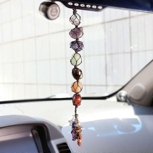 7 Chakra Gemstones Reiki Healing Crystals Hanging Ornament Home Indoor Decoration V1263-JX-2045