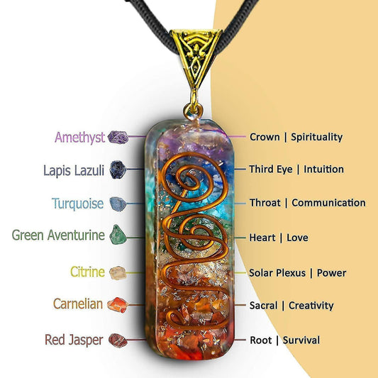 Necklace Handmade Healing Orgone Pendant Crystal Necklace Spiritual With Adjustable Cord For Men Women V1263-JX-2070