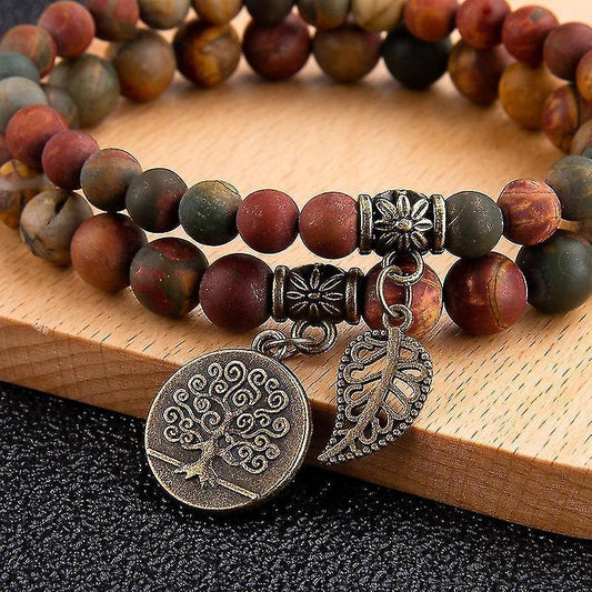 Th Bracelets For Women - Healing Crystals Bracelet Women Natural Gemstones Yoga Reiki Bangle- Set Of Double V1263-JX-2112