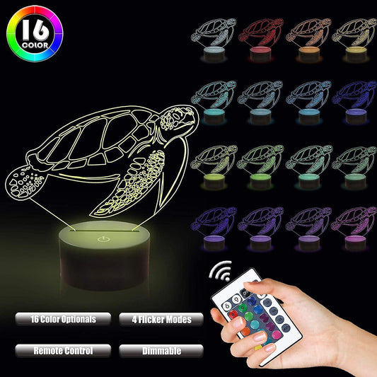 3D Turtle Night Light Optical Illusion Lamp with 1 V1263-JX-2127