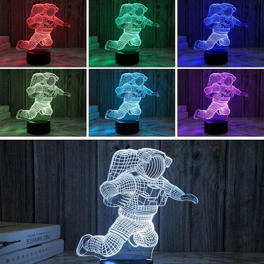 3D Optical Illusion babies Lamp3D Night Light Bedside Lamp 16 Colors with Remote Astronaut Toys As A Perfect V1263-JX-2138