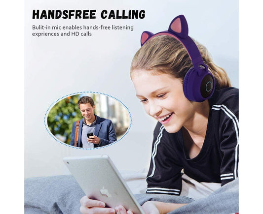 babies Bluetooth Cat Ear Headphones Foldable Stereo Wireless Headphones V1263-JX-22