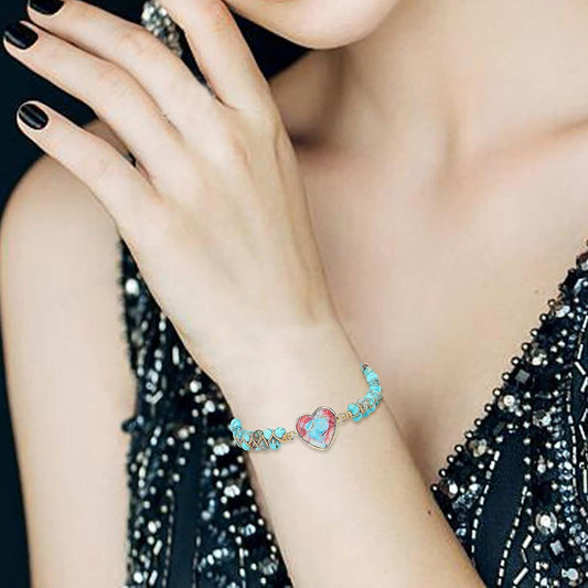 Healing Stone Bracelet Beads Yoga Bracelet Turquoise Natutal Stone Chakra Crystal Energy Heart Charm Bracelet V1263-JX-2205