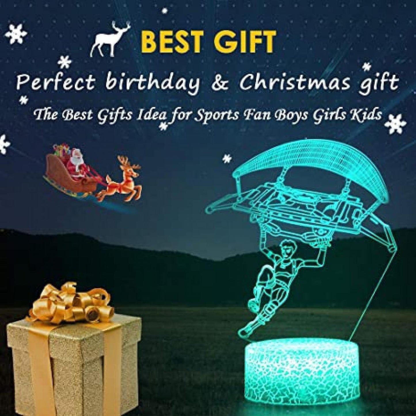 3D Illusion Night Light Paragliding Lamp with Remo V1263-JX-2240