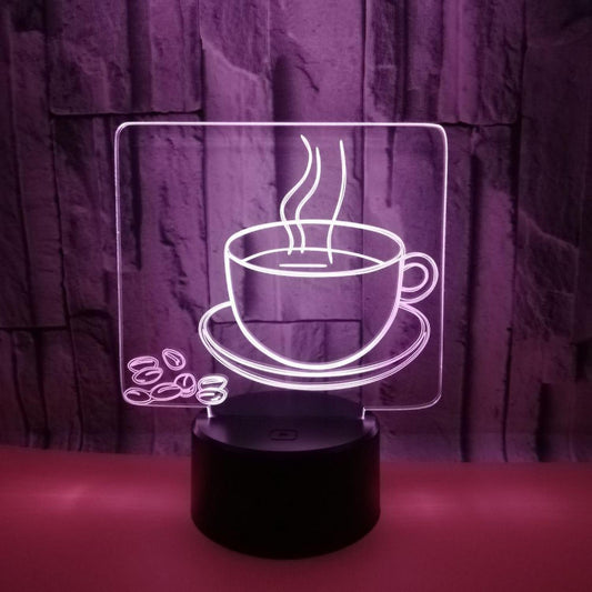 3D Coffee Night Light Led Light Optical Illusion V1263-JX-2256