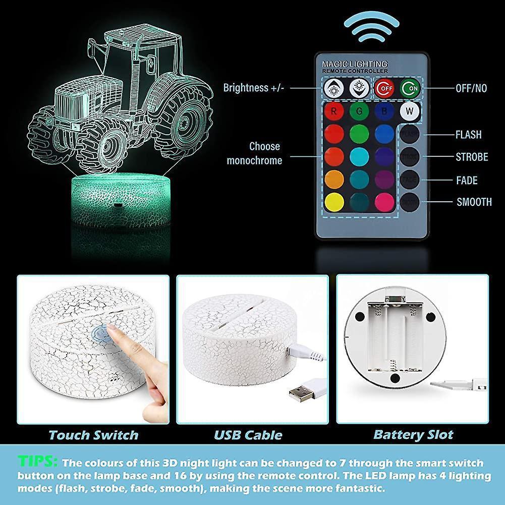 3D Led Night Light Optical Illusion Lamp With 16 Colors Change And Smart Touch V1263-JX-2262