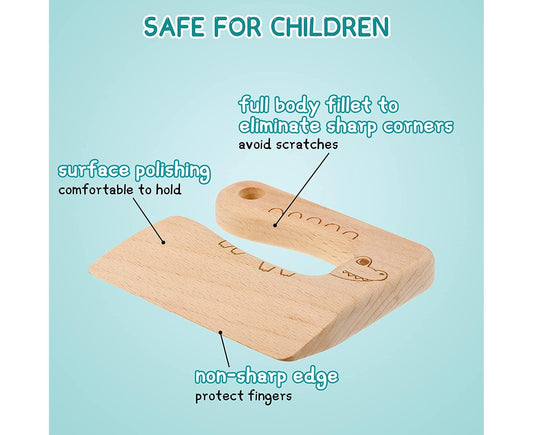 2 Pieces Wooden Babies Knife For Cooking, Babies secure Knives Wooden Babies Knife For Cooking And Cutting V1263-JX-2303