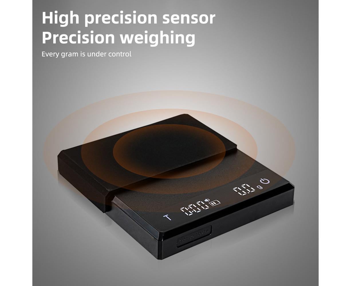 Mini Coffee Scale with Timer, 2kg/0.1g Accurate 3 Modes Type-C Rechargeable Portable Digital Scale for V1263-JX-2444
