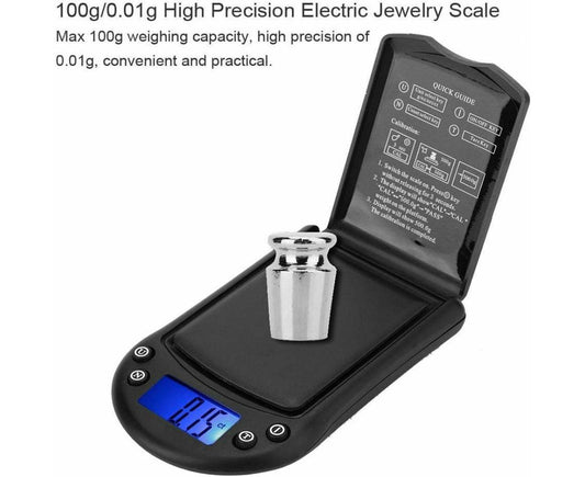 100g/0.01g Portable High Precision Electric Jewelry Scale with Digital Display, Digital Precision Scale V1263-JX-2469