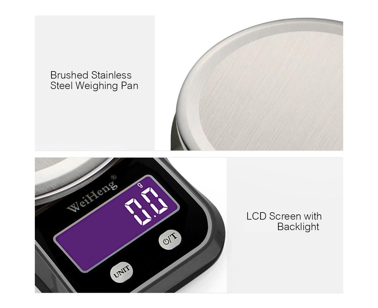 WeiHeng 1g to 5kg Kitchen Food Scale with Weighing Bowl Variant Size Value 1g to 5kg V1263-JX-2476