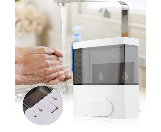 300ml Wall-mounted PP Manual Liquid Soap Dispenser Shampoo Shower Gel Bottle-Black V1263-JX-2531