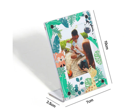 3Inch Photo Frame Cartoon Animal Pattern Desk Acrylic Display Frame Artwork for Family Photos Pressed Flowers V1263-JX-2535