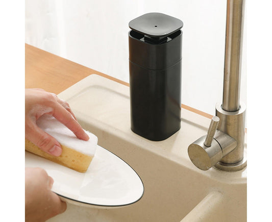 500ml Soap Dispenser Leak-proof Refillable ABS Press Type Body Wash Dispenser Bathroom Supplies -Black V1263-JX-2545