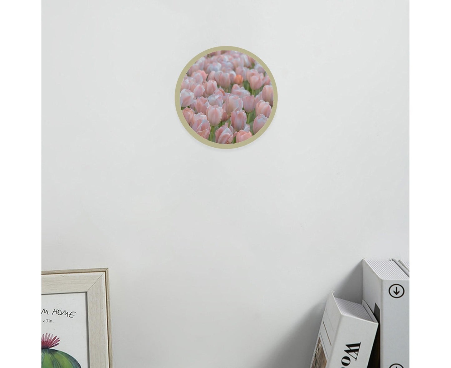 6inch Photo Frame Smooth Surface Fine Workmanship Round Wall Mounted Picture Storage Holder Home Supply - V1263-JX-2549