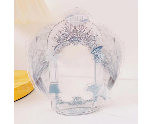 Acrylic Photo Frame Creative Devil Wings Replaceable Album Postcard DIY Storing Desktop Display White/Black 3 V1263-JX-2565