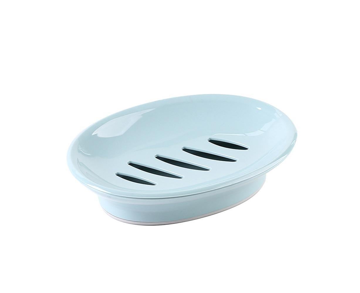 Double Layers Oval Soap Storage Holder Box Stand Kitchen Bathroom Accessories-Green V1263-JX-2592
