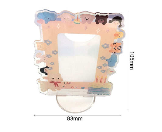 Sign Stand Ornament Irregular Wave Edge Acrylic Flower Pattern Surrounding 3 Inch Album Photocard Stand V1263-JX-2637