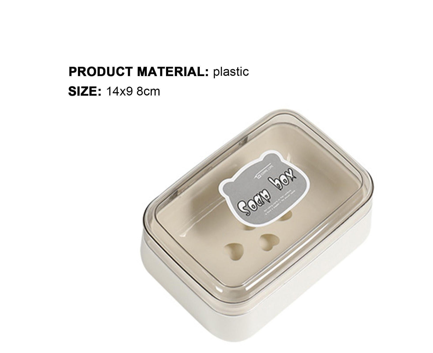 Soap Box Lidded Dust-proof Plastic Washing Room Draining Soap Case Washroom Supplies -White V1263-JX-2644