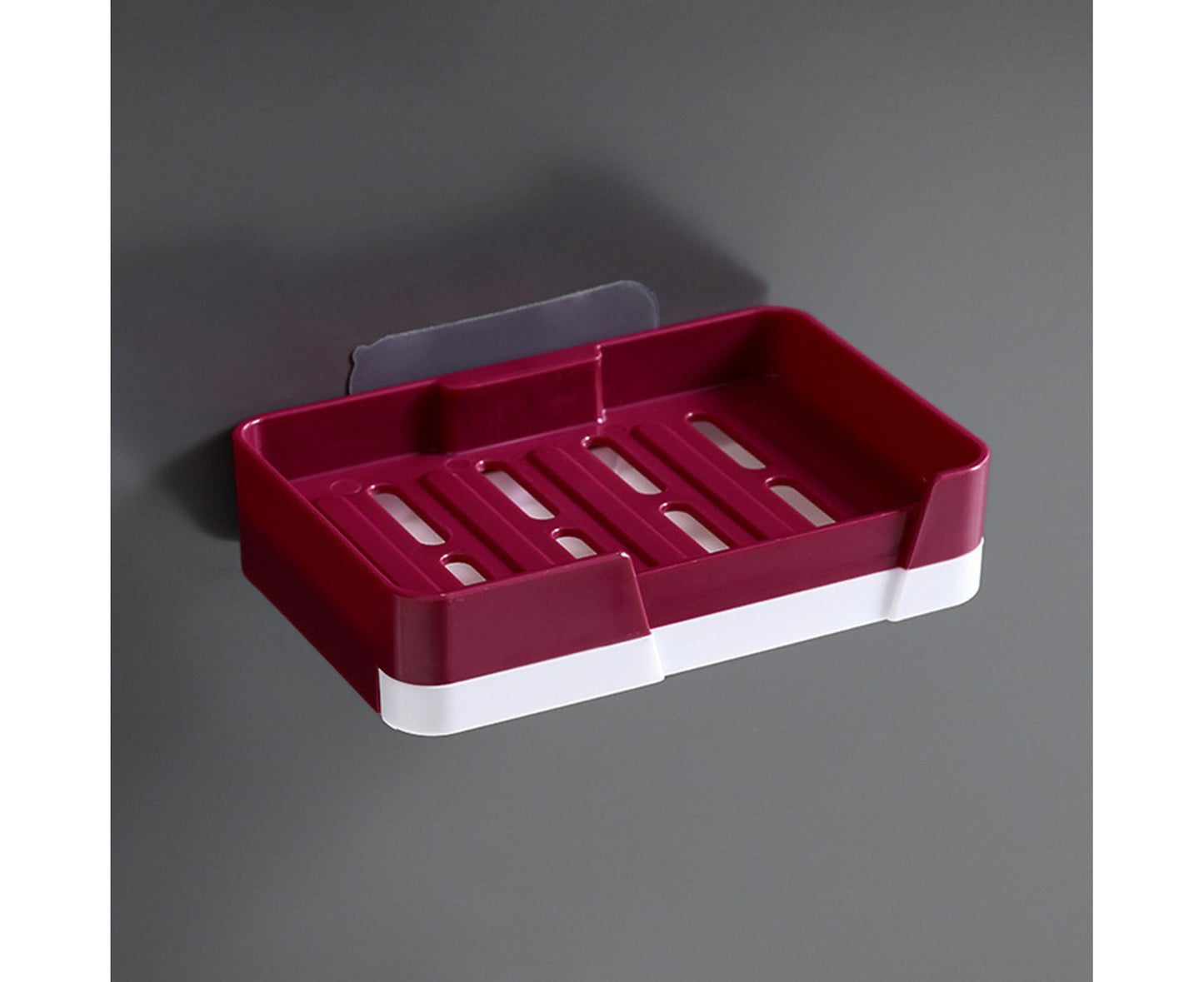 Soap Box Punch Free Good Load Capacity Plastic Soap Holder with Water Tray for Home - Red V1263-JX-2648