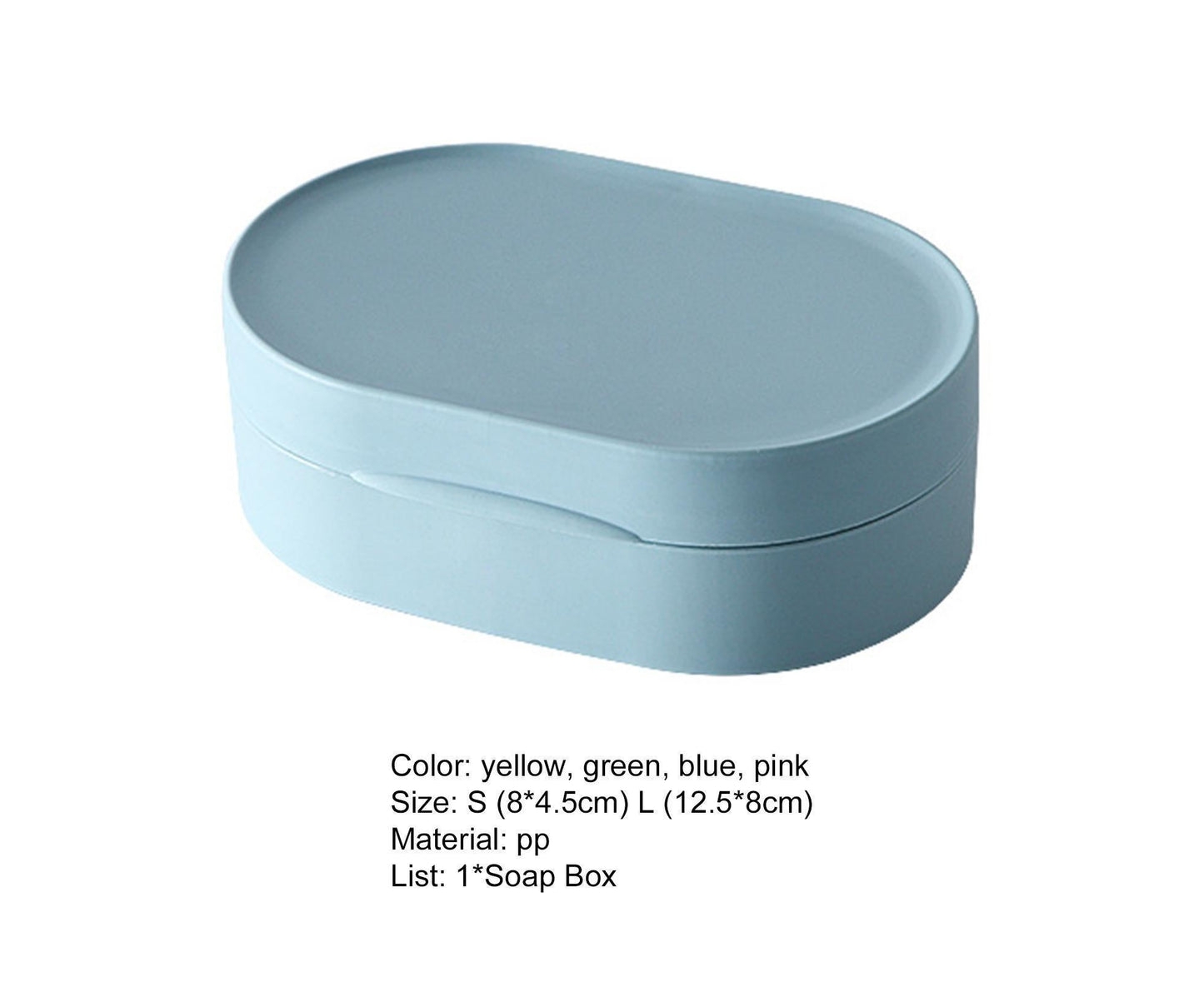 Soap Box Small Exquisite Simple Sealed Soap Case Solid Color Storage Box Bathroom Gadget for Home-Blue L V1263-JX-2649