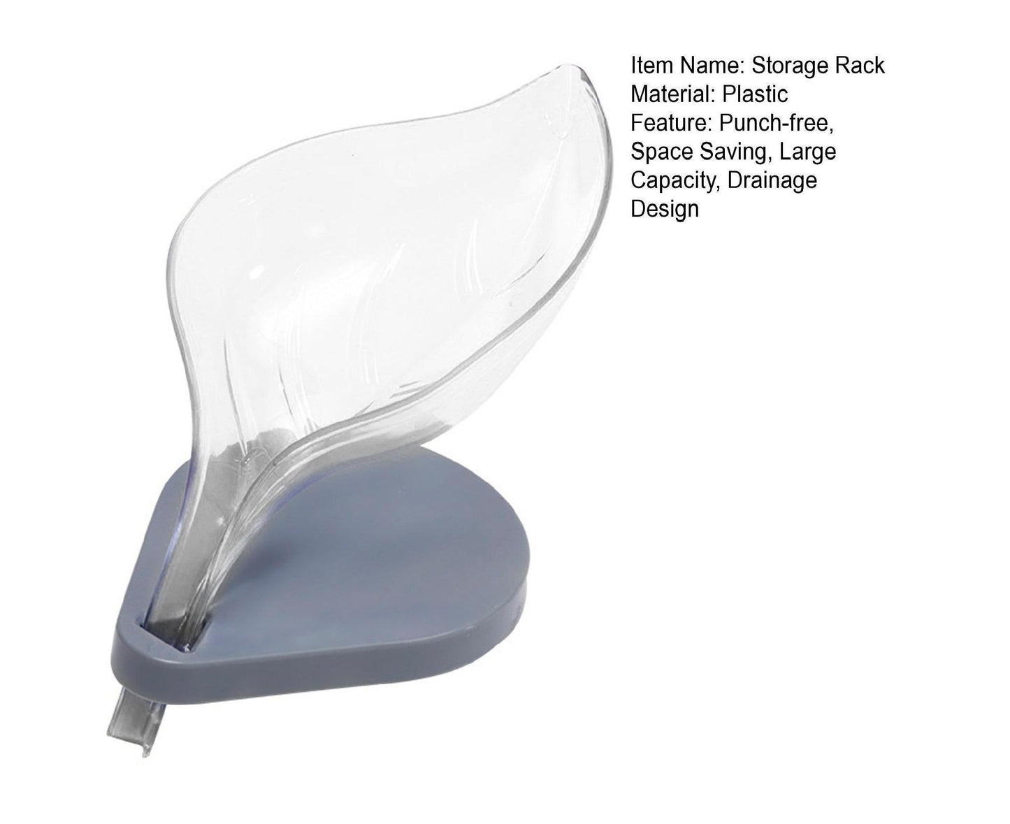Soap Holder Drainage Design Leaf Shape Solid Color Punch-free Great Stickiness Storage Soaps Sturdy Structure V1263-JX-2667