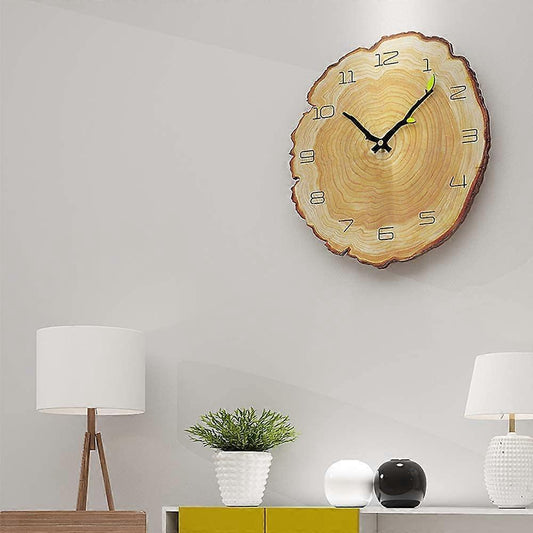 Silent Vintage Wall Clock Wood Wall Clock, Kitchen Wall Clock, Retro Vintage Wall Clock for Home Living Room V1263-JX-2682