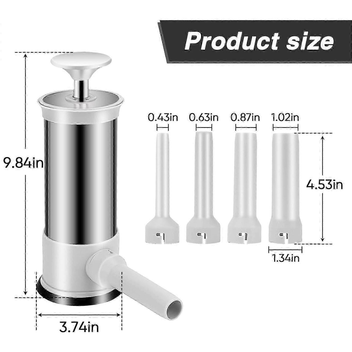 Sausage Stuffer, Kitchen Homemade Sausage Machine with 4 Stuffing Tubes, Vertical Sausage Maker Fast Sausage V1263-JX-2714
