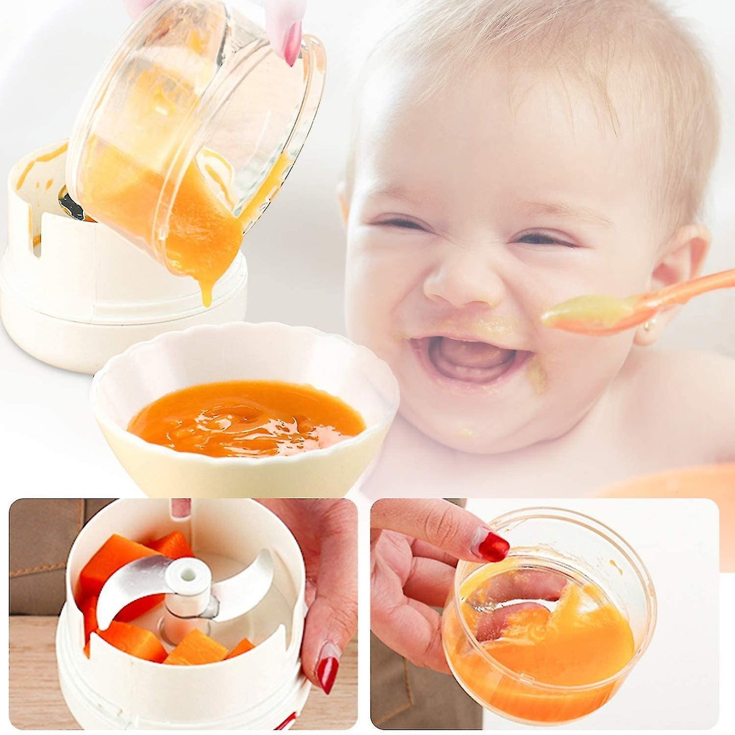 Vegetable Chopper, Mini Onion Chopper, Multi Chopper, Manual Small Onion Chopper, 170ml, White V1263-JX-2723