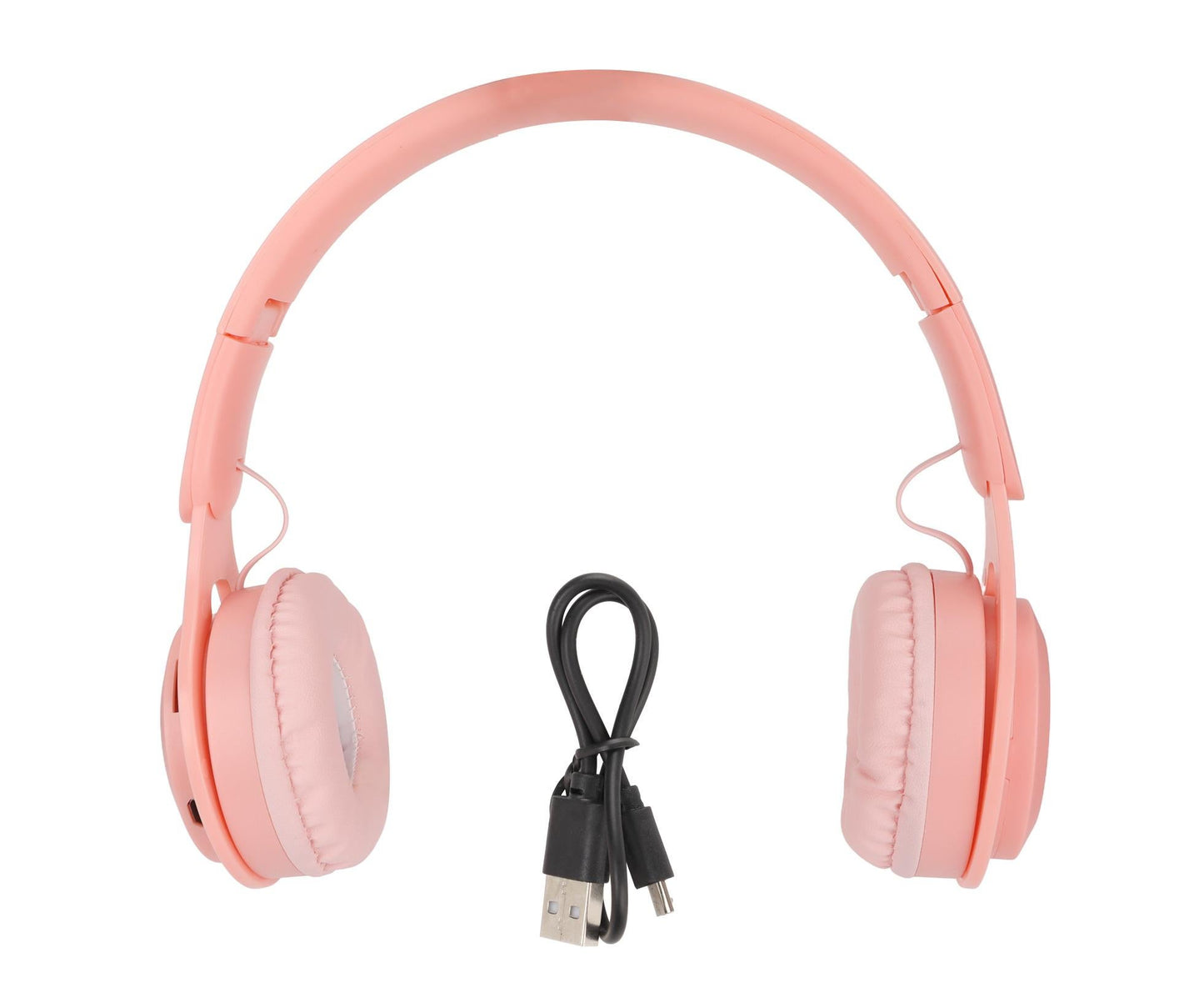 Y08 babies Headphone Macaron Stylish Stereo Sound Foldable Plug in Card Bluetooth Over Ear Headphones Pink V1263-JX-2727