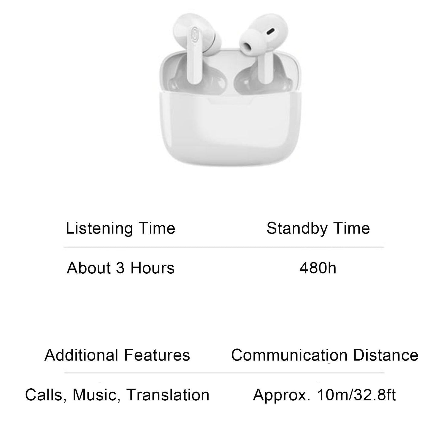 Language Translator Earbuds Supports 114 Languages Real Time High Accuracy Bluetooth Translation Earbuds with V1263-JX-2774