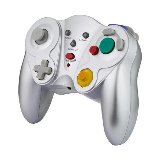 Wireless Game Controller for GC - 2.4Ghz Gamepad with Turbo & Vibration - Compatible with GC Console - Silver V1263-JX-2812