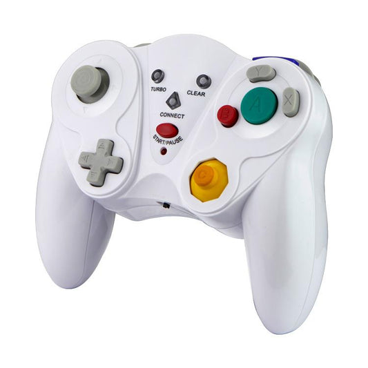 Wireless Game Controller for GC - 2.4Ghz Gamepad with Turbo & Vibration - Compatible with GC Console - White V1263-JX-2813