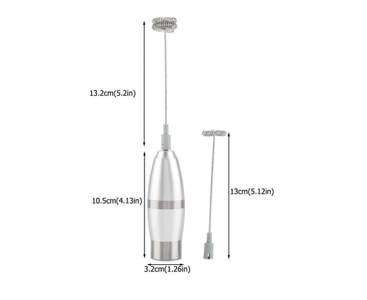 Stainless Steel Handheld Electric Milk Frother, Portable Frother for Cappuccino & Frappe V1263-JX-2918