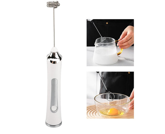 Electric Milk Frother, USB Rechargeable, 3 Speeds, Stainless Steel, Silent Portable Handheld Foam Maker for V1263-JX-2933