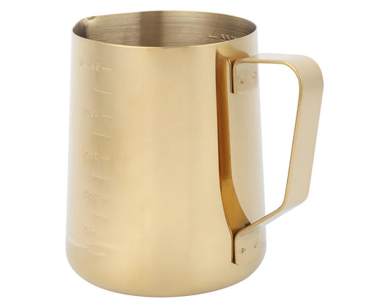 Stainless Steel Coffee Milk Frothing Cup Pitcher, Jug with Scale for Home Coffee & Latte Art, Gold, 600ml V1263-JX-2938