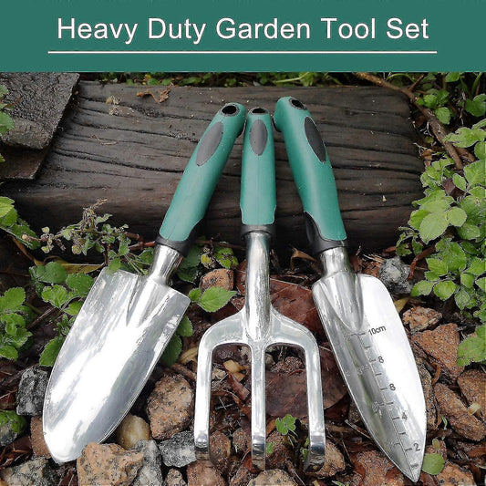 Garden Tool Set, 3-piece Heavy-duty Gardening Tool Cast Aluminum With Soft Rubber Non-slip Handle Durable V1263-JX-3059