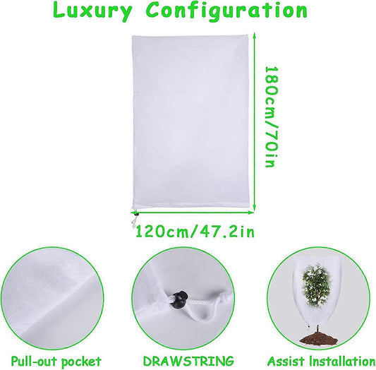 2 Pack Plant Protection Plant Overwintering Cover, Overwintering Protection Veil with Zipper for Trees, V1263-JX-3067