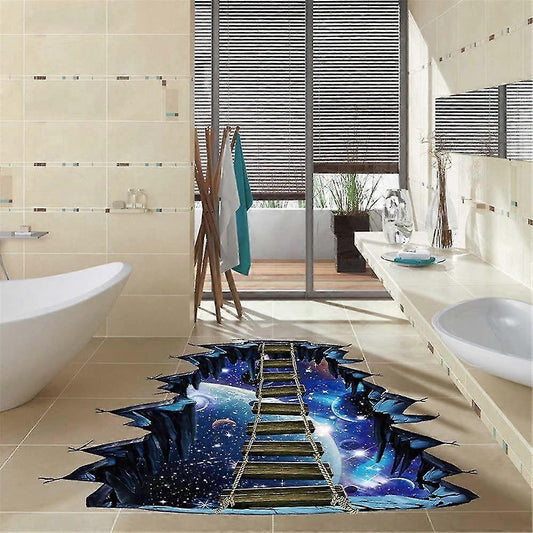 3d Floor Stickers Galaxy Wall Stickers Living Room Detachable Waterproof Diy Wall Stickers Decoration V1263-JX-3141