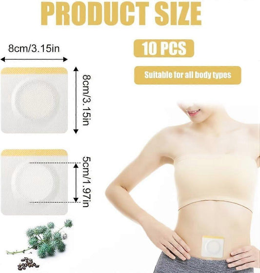 10pcs Castor Oil Wrap for Belly Button, Single-Used Castor Oil Patches Belly V1263-JX-3191