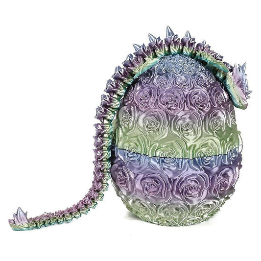Mother's Day Gift - 3D Printed Rose Dragon Egg, Rose Dragon Egg Gift for Mom, Articulated Dragon Crystal V1263-JX-3327