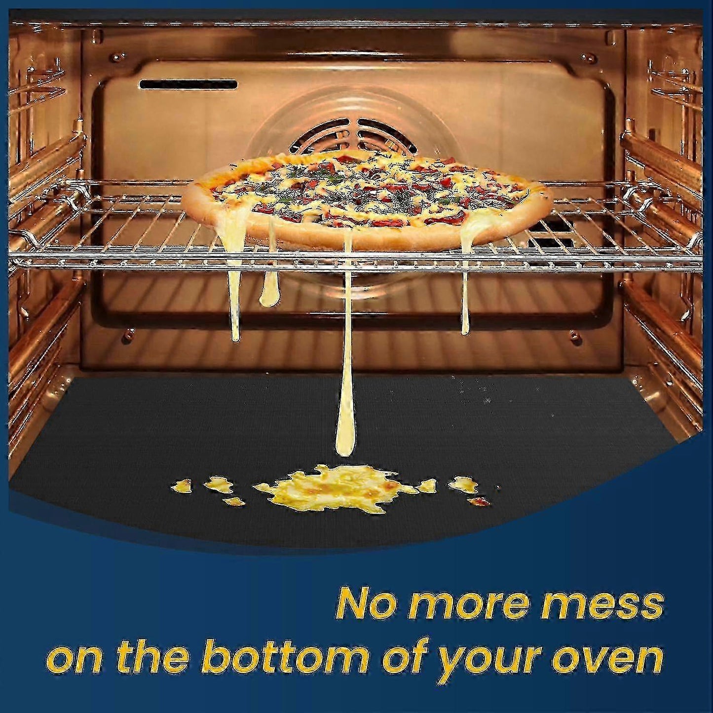 2-Pack Heavy-Duty Oven Mat - Reusable Teflon Stovetop & Grill Protector V1263-JX-3436